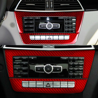Red Center Console CD Panel Cover Trim for Mercedes Benz W204 (2011-2013)