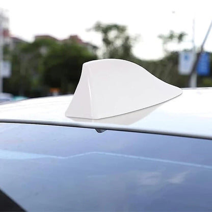 White Shark Fin Roof Antenna for Universal Car - FM/AM Radio Signal Decor