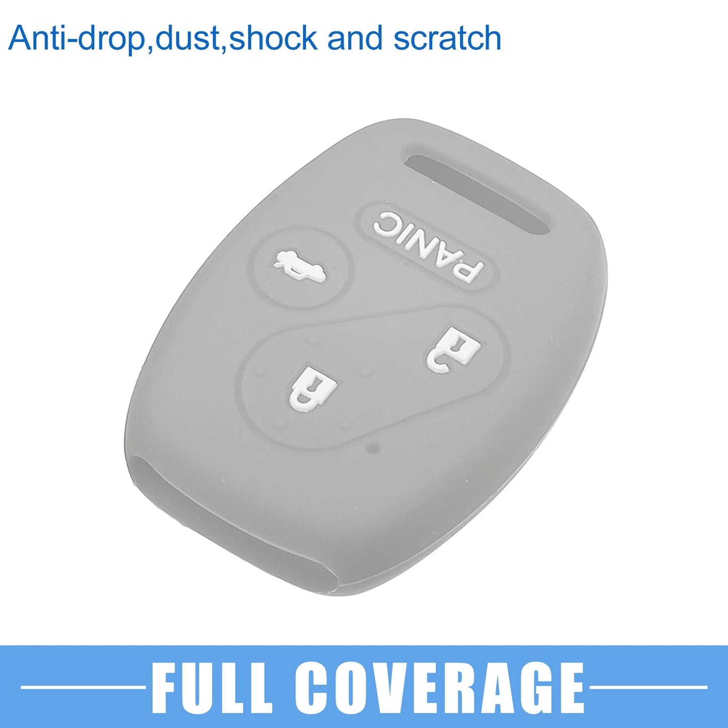 Smart Key Fob Cover for Honda Accord Civic CR-V Pilot Black Gray (2 x)