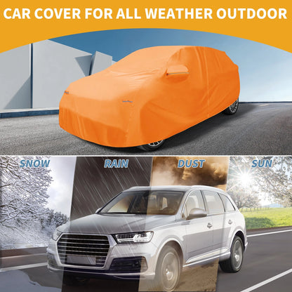 Waterproof All Weather Car Cover for Hyundai Ioniq 6 (2023) - Orange Cotton with Zipper