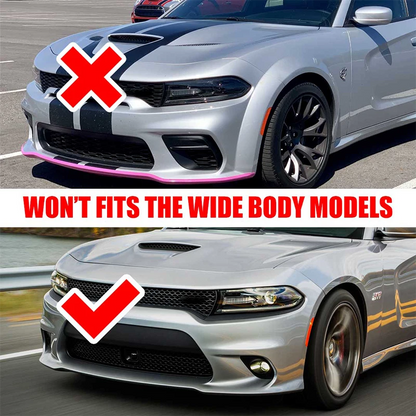 Glossy Black Front Bumper Lip Splitter Kit for 2015-2023 Dodge Charger SRT
