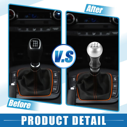 Matte Silver Tone 5 Speed Manual Shift Knob for Peugeot 106 206 (1991-2006)