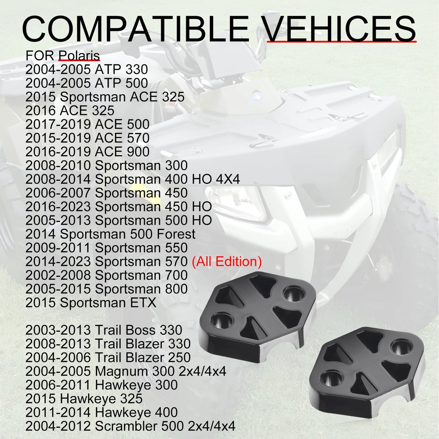 Gear Selector Mount 2 x for Polaris Magnum 330 and Scrambler 500 (2004–2012)