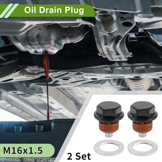 2 x M16x1.5 Aluminum Oil Drain Plug with Gasket for Car, Motorcycle