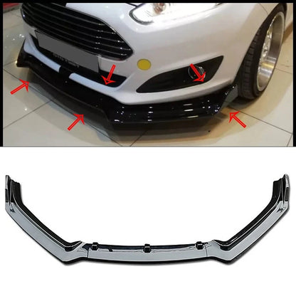 Front Bumper Lip Splitter for Ford Fiesta Mk6 (2008-2017) 3 Pcs