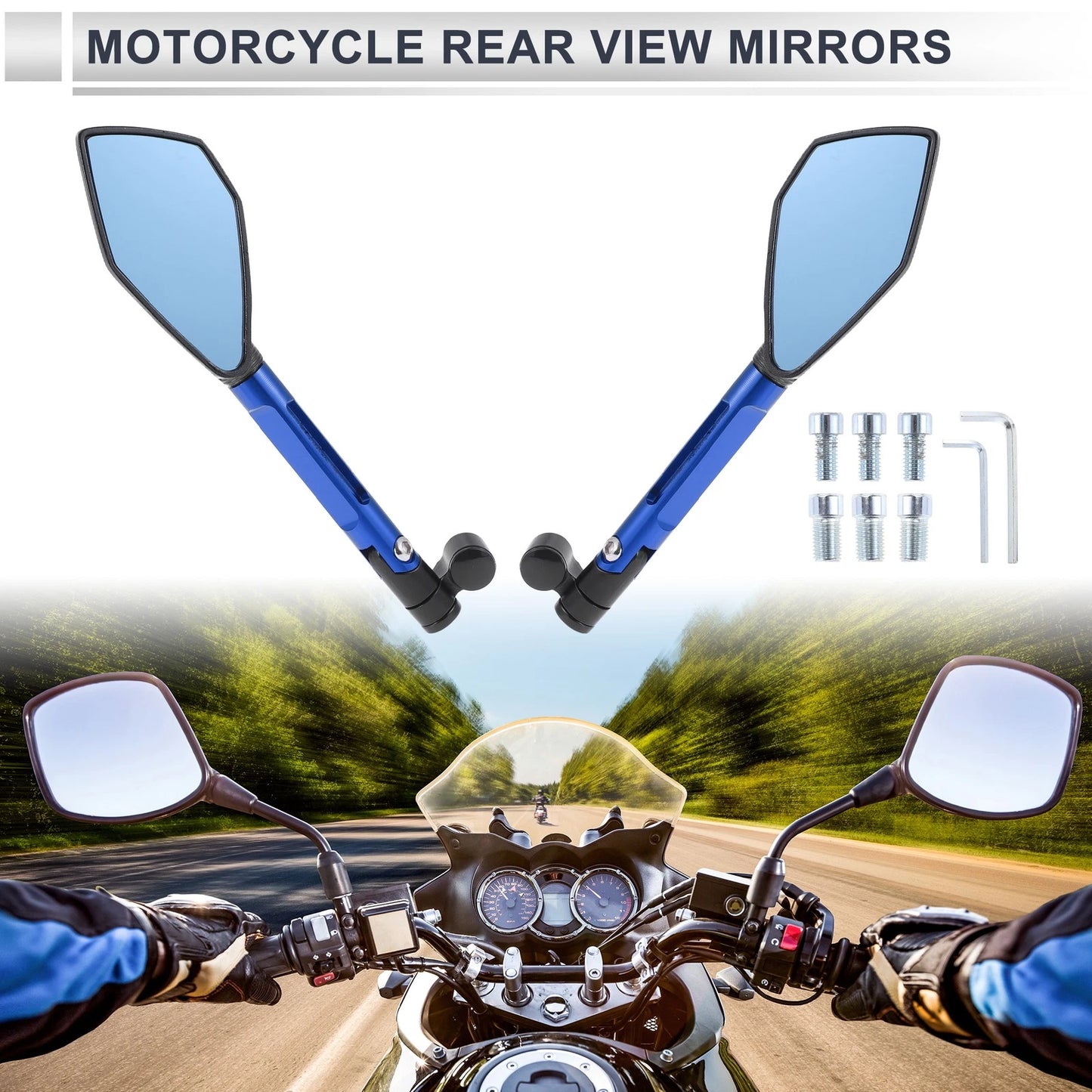 M8/M10 1 Set Motorcycle Rear View Mirrors for Motorcycle