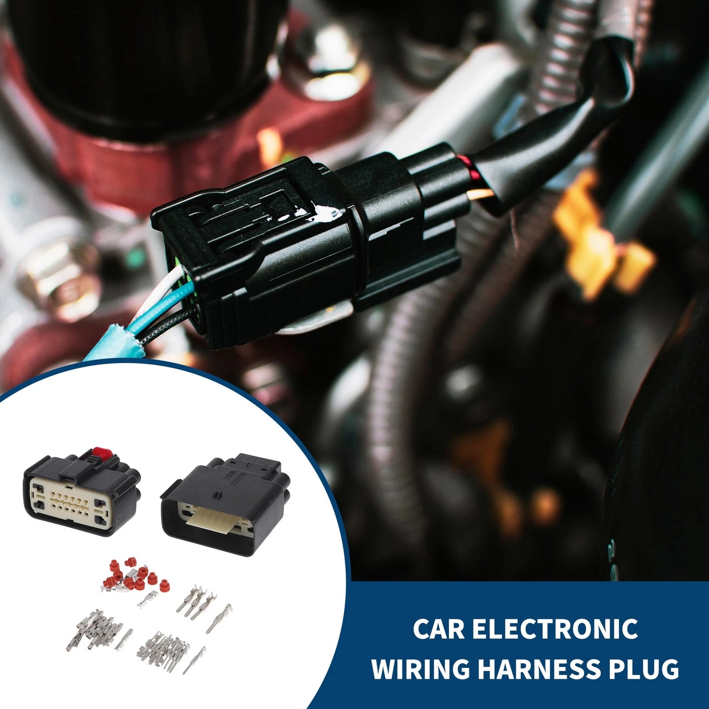 16 Pins Car Electronic Wiring Harness Plug Black for Buick