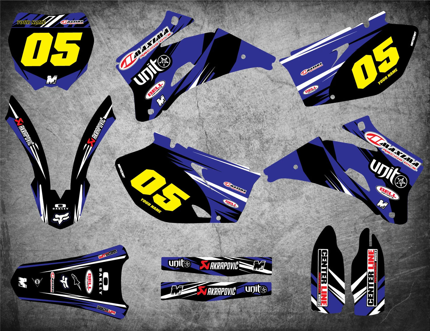 Custom Graphics Full Kit for Yamaha YZF 250 (2008)