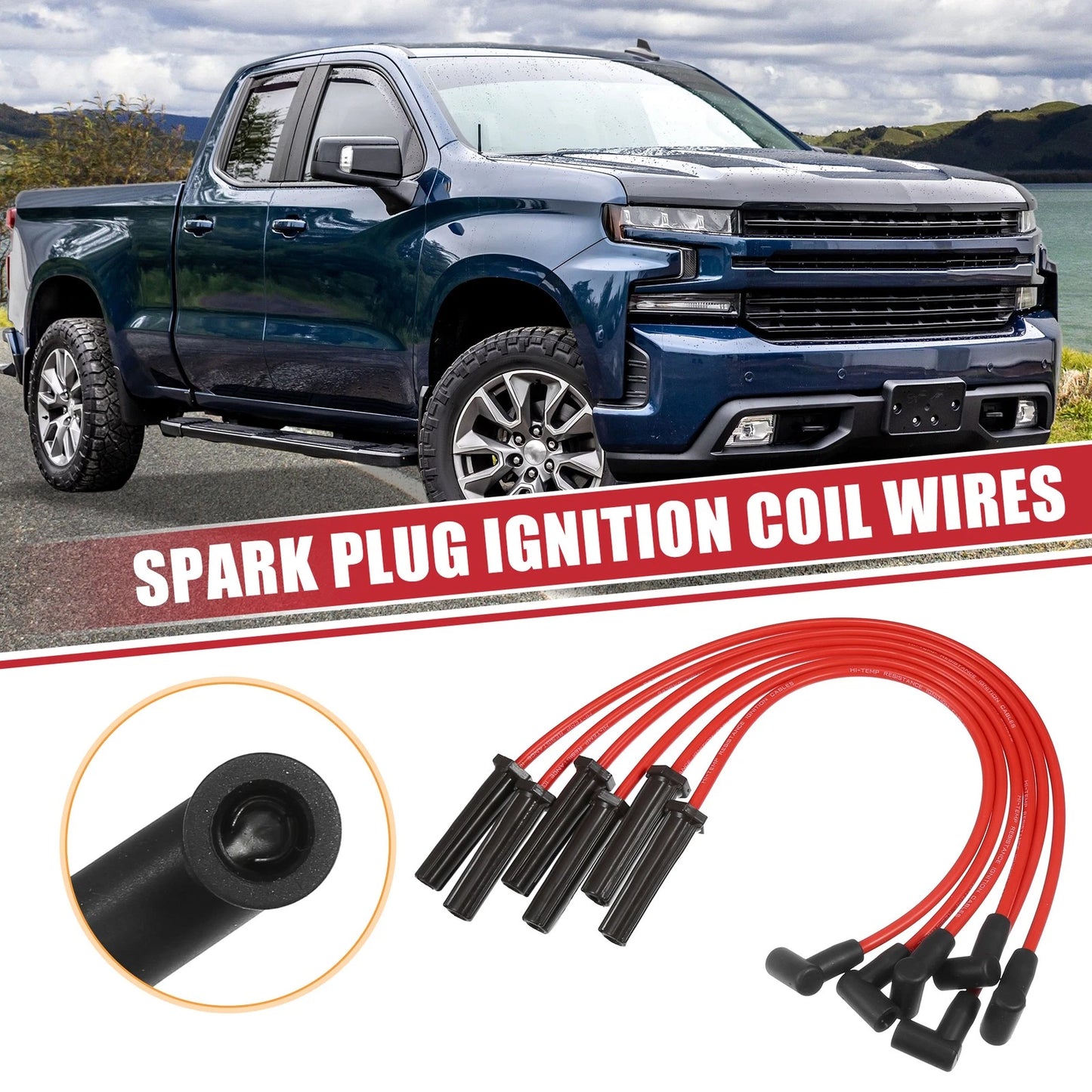 6 x Spark Plug Wire Ignition Coil Cable for Chevy 194 216 235 6-Cylinder