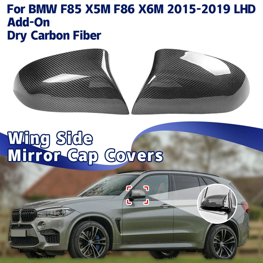 Add-on Carbon Fiber Side Mirror Cap Cover for BMW F85/F86 X5M/X6M (2015–2019)
