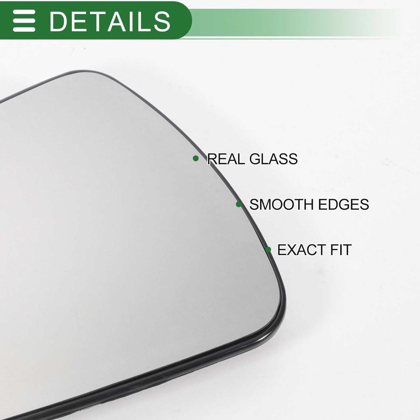 Left Side White Mirror Glass w/ Back Convex Heated for Ford Mondeo (14-22)