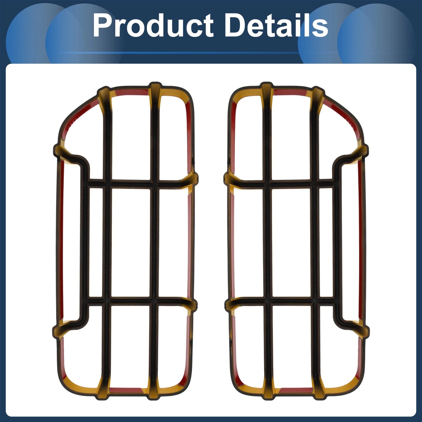 Headlight Trim Bezels 2 x for Ford Bronco (Yellow)