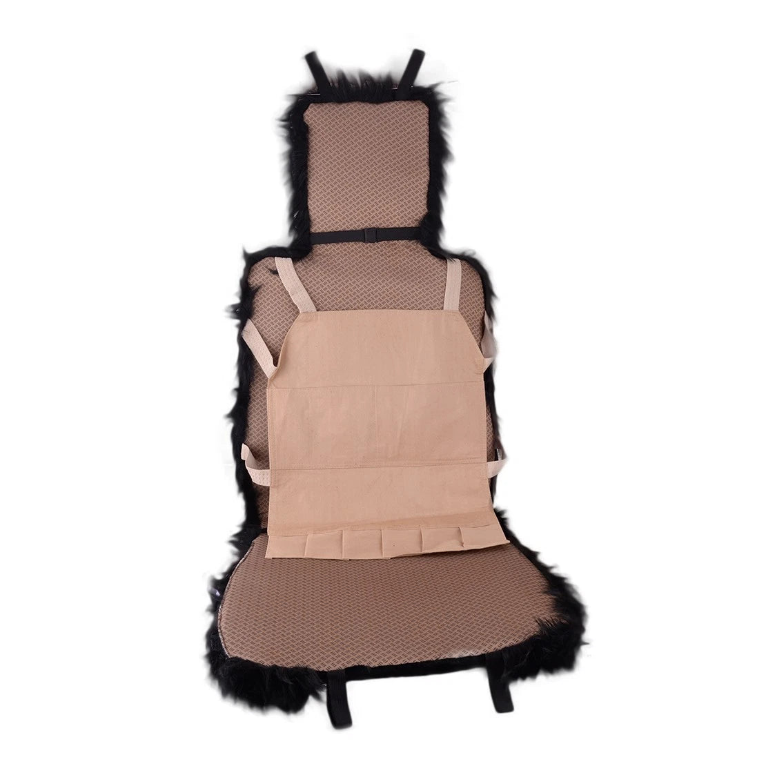 Soft Plush Front Seat Cover for Universal Car - Black