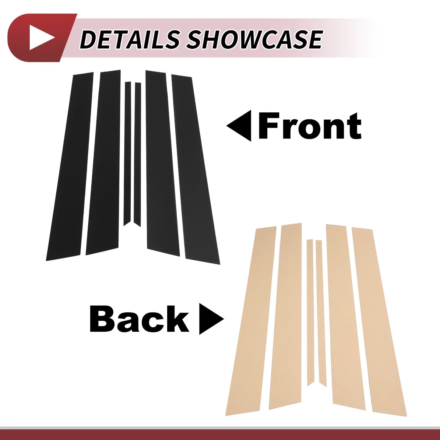 6 Pcs Black Door Pillar Window Trim for Nissan Sentra (2000-2006)