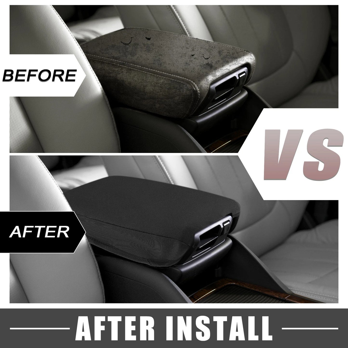 Center Console Armrest Cover for Nissan Sentra (2013-2019) Black