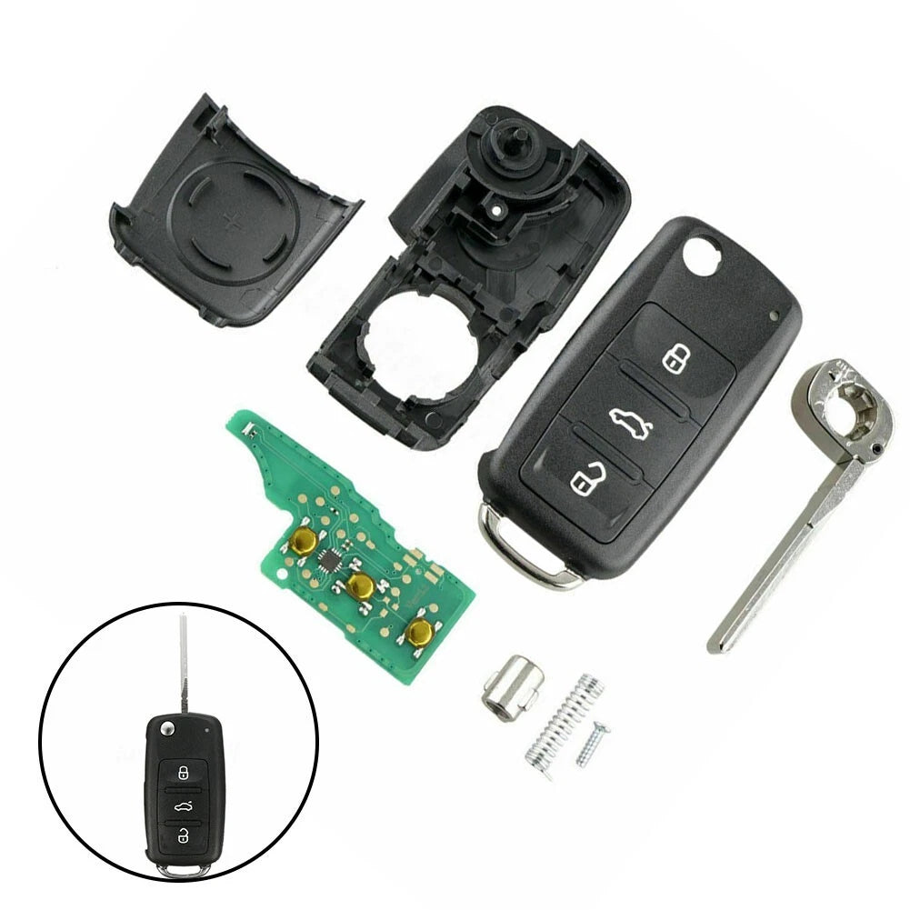 Car Key 3 Buttons 434MHz ABS Black Battery Remote Key for Car