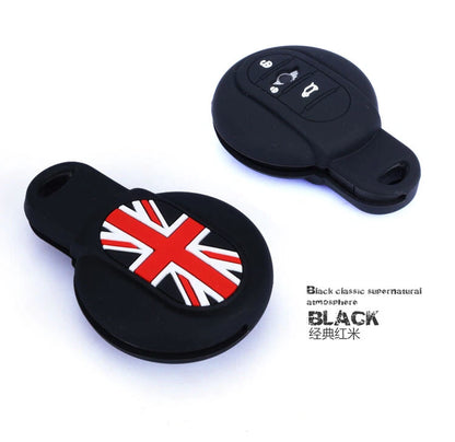 1X Black Silicone Key Case FOB Cover Fit for Mini Cooper F55 F56 F60 2015-2020