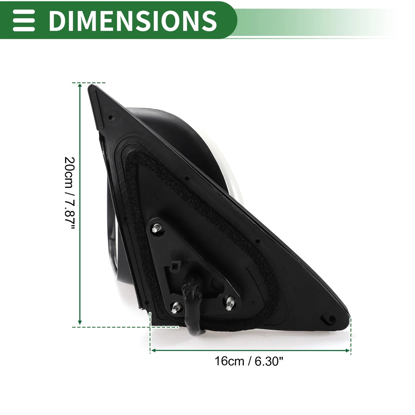 Left Side Door Mirror for Toyota Highlander (2008-2013) Manual Folding White