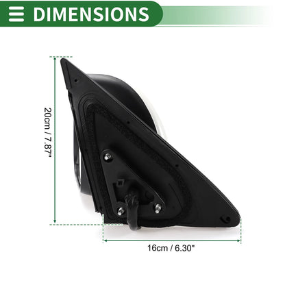 Left Side Door Mirror for Toyota Highlander (2008-2013) Manual Folding White