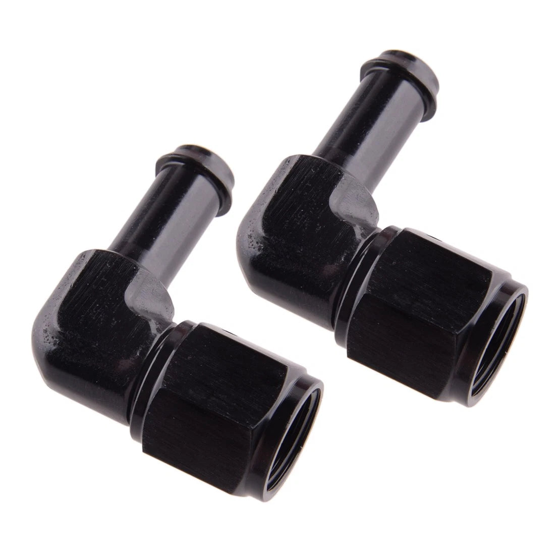 2 x 6AN AN6 Female to 3/8" 9.5mm Swivel Fitting Hose 90 Degree Elbow Adapter