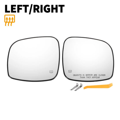 Left & Right White Mirror Glass with Back Heated for Chrysler & Dodge