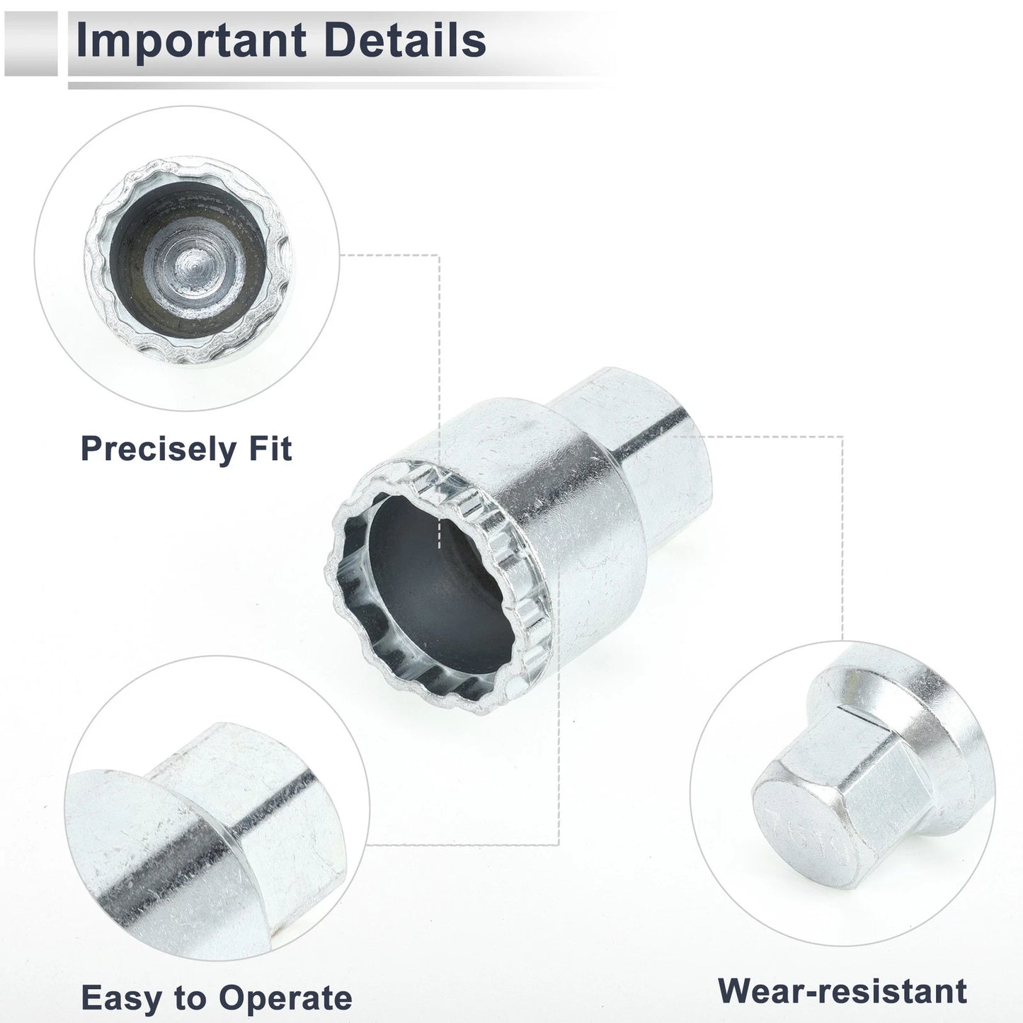 19mm Wheel Lock Lugnut & Adapter Key for Volvo