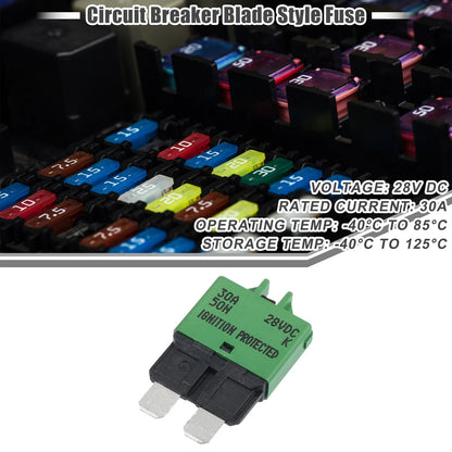 Circuit Breaker / 30A 28V / Blade Style Resettable Fuse for Car Marine RV