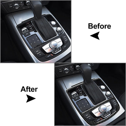 Carbon Fiber Gear Shift Panel Cover Trim for Audi A6 A7 (2012-2018)