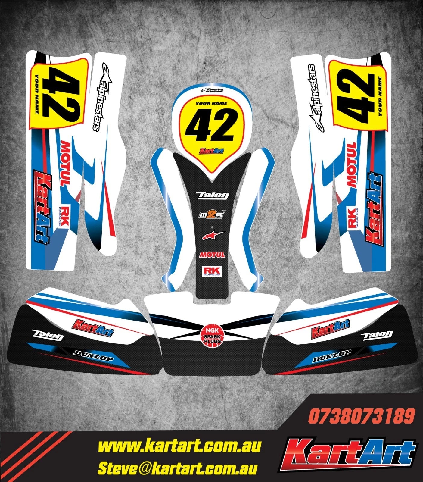KART ART Sticker Kit for CRG Junior Kart - STORM STYLE Graphics