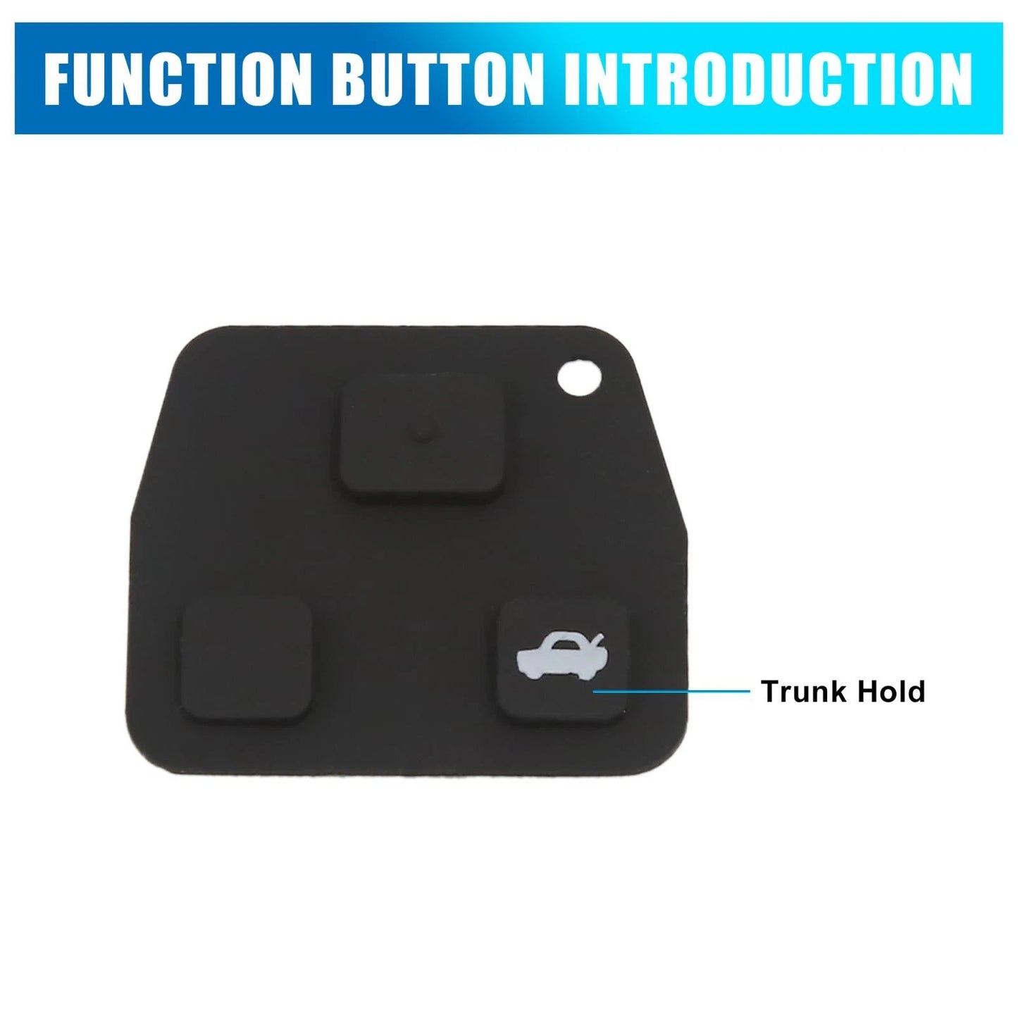 Key Fob Shell Case for Toyota Avensis Corolla Rav4 3 Button Black