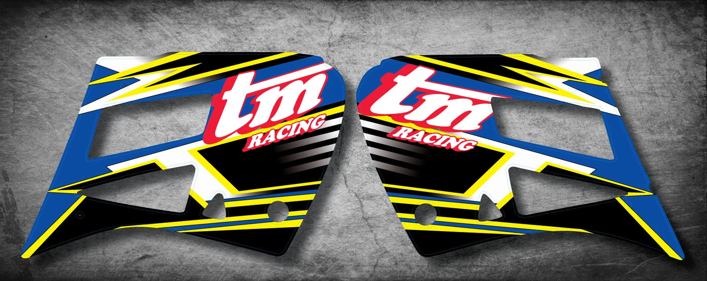 TM 125 250 300 Radiator Stickers Tank Graphics for 2000-2003 Models