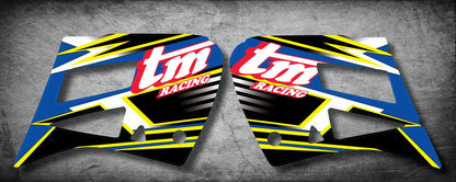 TM 125 250 300 Radiator Stickers Tank Graphics for 2000-2003 Models