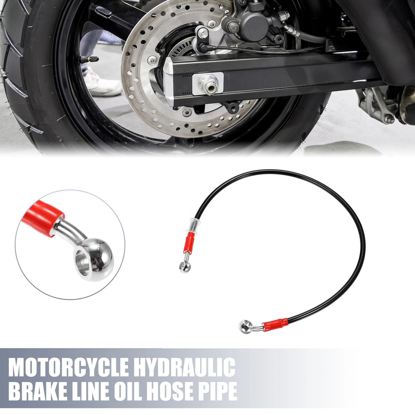 Brake Line 70cm 27.56in 10mm Oil Hose Pipe for Motorcycle