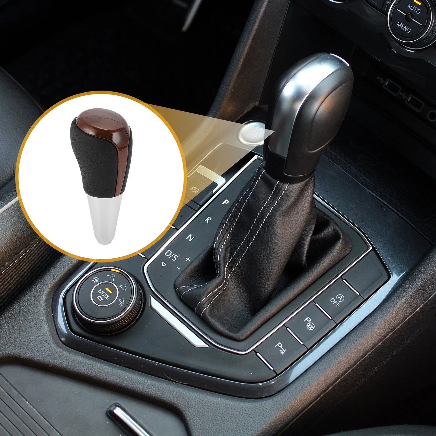 Faux Leather Gear Shifter Knob for Toyota Prius C (2012-2017)