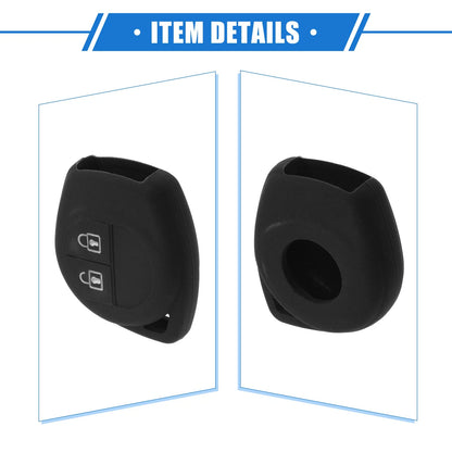 Car Remote Key Fob Case Protectors for Suzuki 2 Button Silicone Black