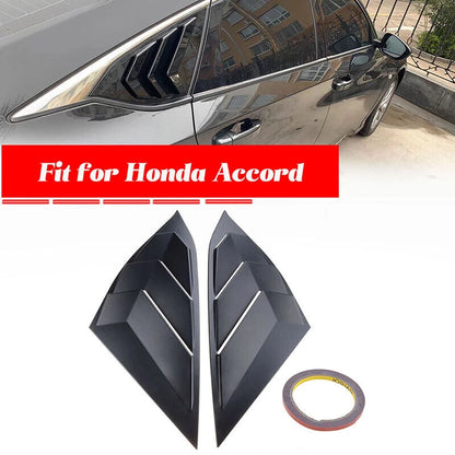 2 x Matte Black Side Vent Window Quarter Louvers for 2018-2021 Honda Accord