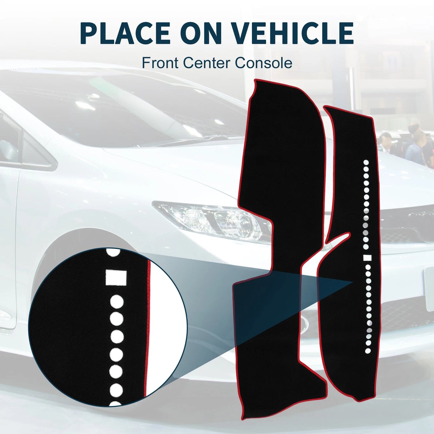 Dashboard Cover Mat for Honda FREED GB5/6/7/8 (2016-2023) Sun Protector Black Red