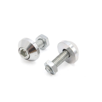 4 x Silver Tone Aluminum Alloy License Plate Screws for Car/Motorcycle