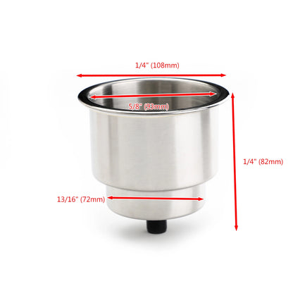 Stainless Steel Cup Holder for Boat Marine (Fits 2x Drink Holders)