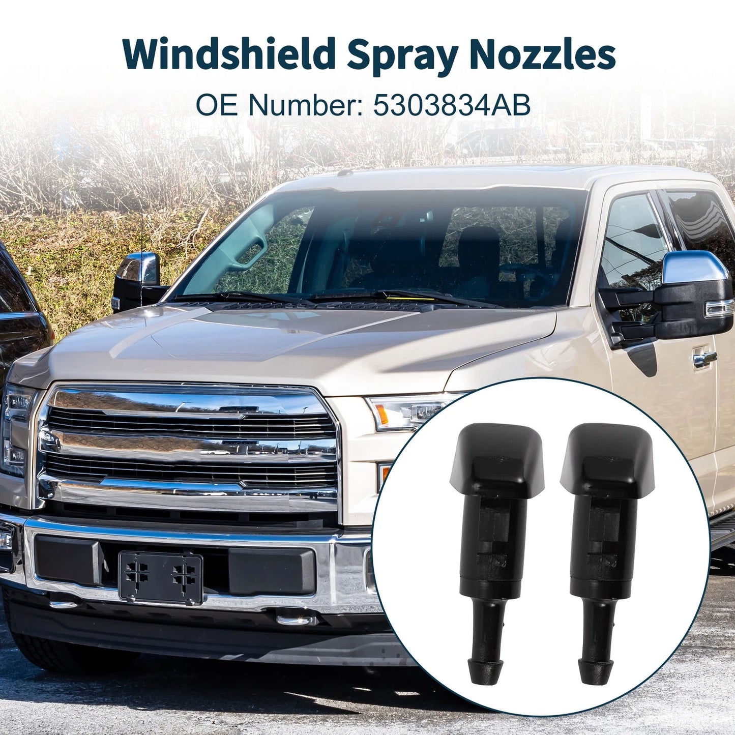 Windshield Washer Nozzle & Gasket, Fluid Hose for Jeep (2007-2018)