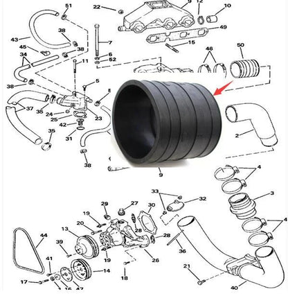 Volvo Penta Exhaust Hose for V6/V8  18-2779, 0913405