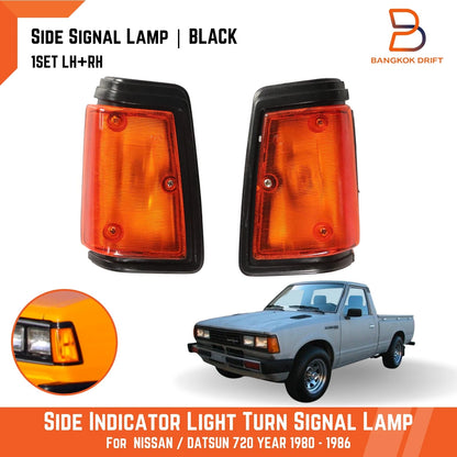 Black Front Corner Turn Signal Light for Nissan Datsun 720 Pickup (79-86)