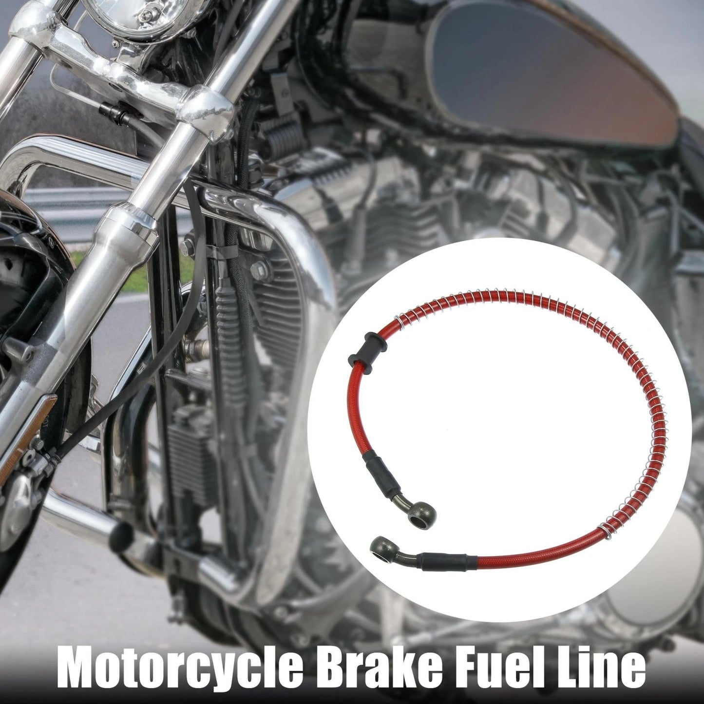 Braided Brake Clutch Oil Hose Pipe 60cm for Motorcycle Red