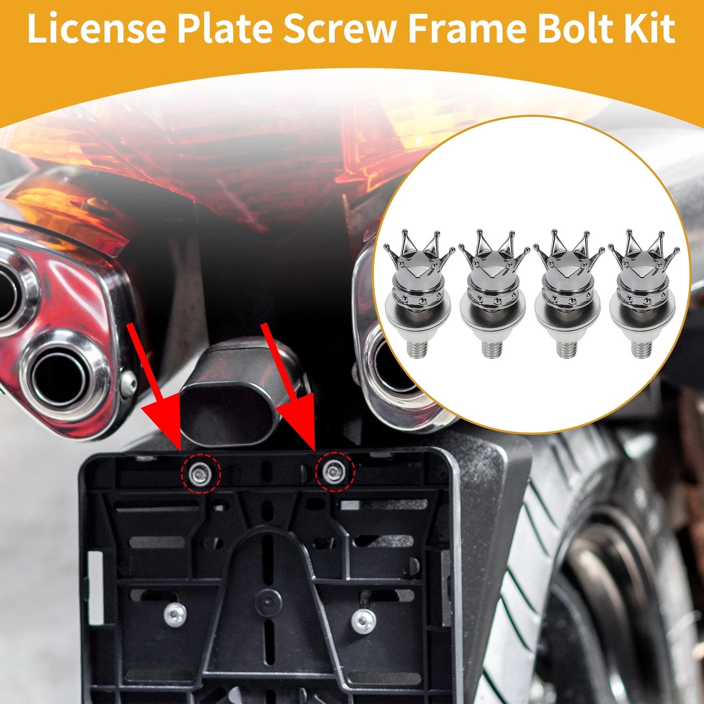License Plate Screws Cover 35mm 4 x for Universal Motorcycle