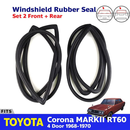 Windshield Rubber Weatherstrip F+R Fits Toyota Corona RT60 4D Sedan 1968-70 D08