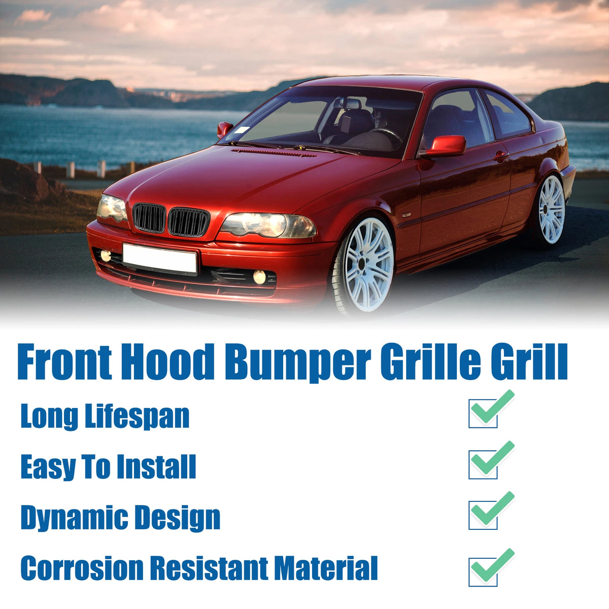 Front Hood Bumper Grille for BMW 323i 325i 325xi 328i E46 (2000-2006)