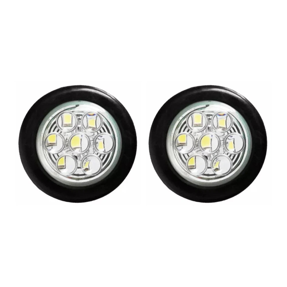 2" 7 LED Round Truck Trailer Side Marker Clearance Tail Light 24V