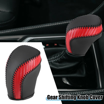 Auto Gear Shifting Knob Cover for Toyota Camry (2018-2023) Red Black Stitches