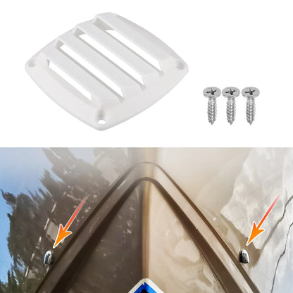 2 x Air Exhaust Ventilator Louvered Grille Cover Vent for Boat Marine White