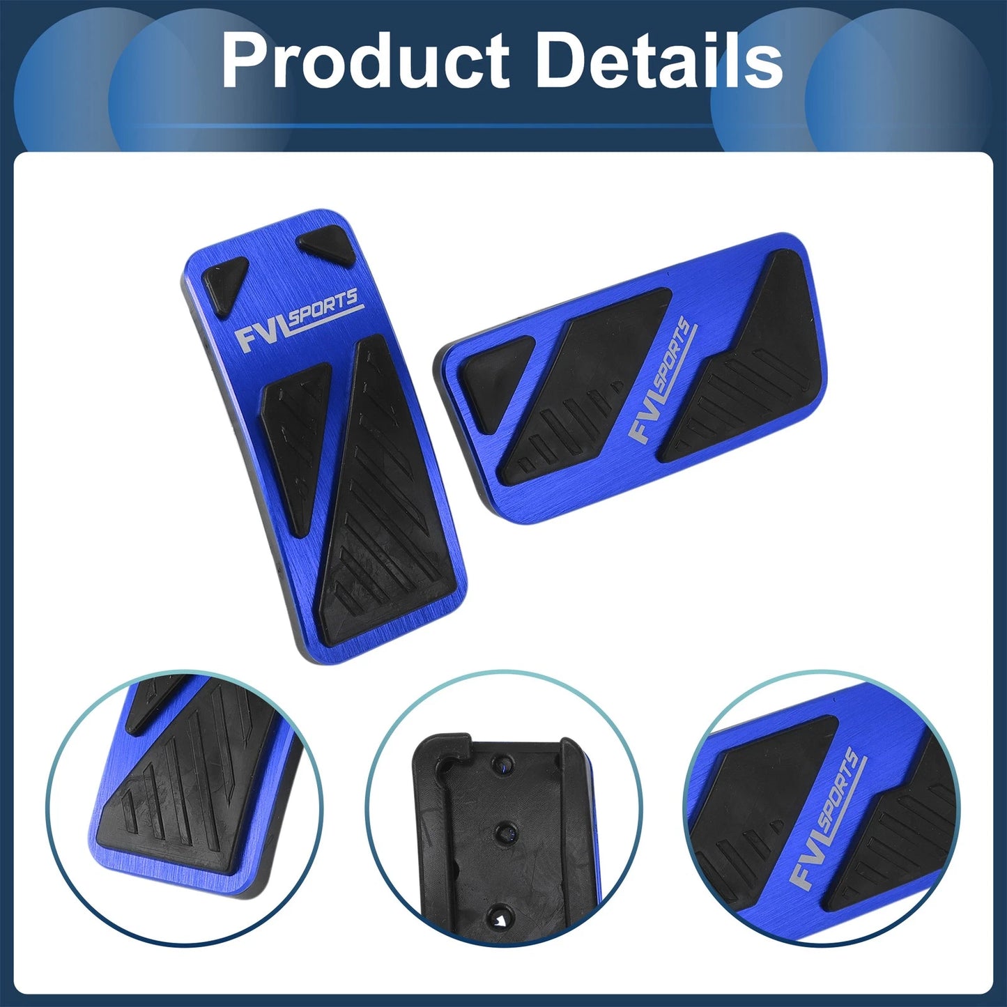 Automatic Foot Accelerator Pedal Covers 2 x Blue for Ford Ranger (2024)